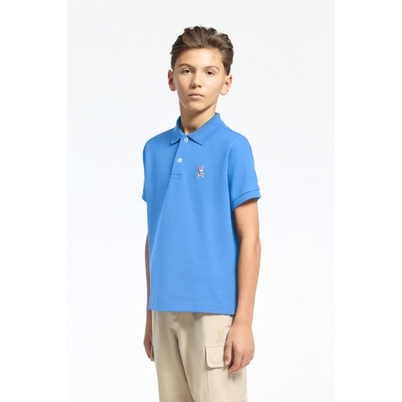 Psycho Bunny Other - PSYCHO BUNNY Kids Classic Pique Polo Shirt Short Sleeve Marina Blue Medium 10/12